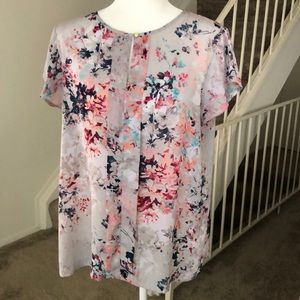 Liz Claiborne Floral Short Sleeve Blouse